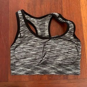 Heather Gray and Black Sports Bra